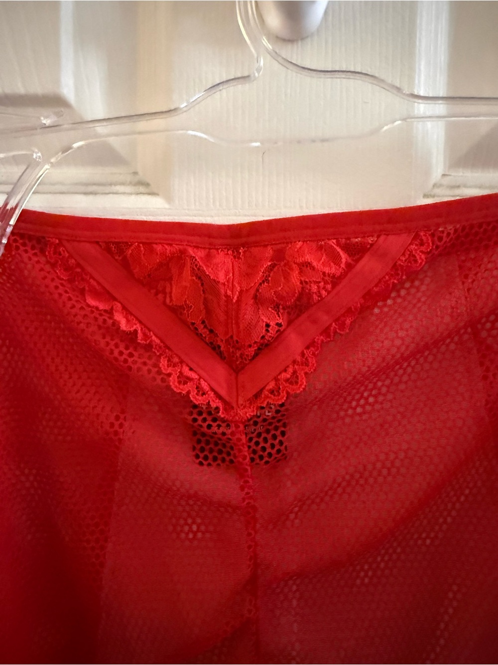 NWT torrid 3/4 red mesh/lace skirt and matching mesh/lace hipster panty set - Picture 3 of 10